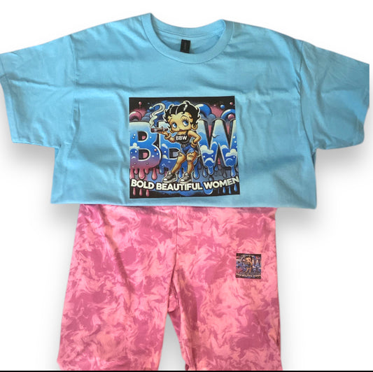 BBW rainbow 2pc capri set