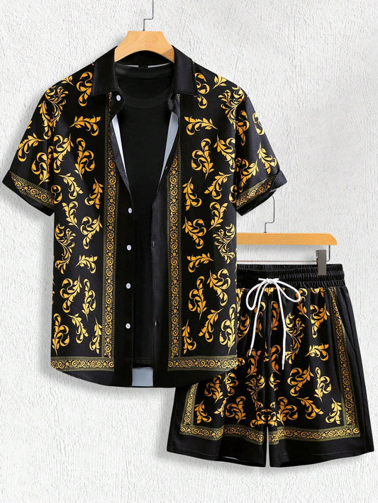 2 pc short sleeve men short set
